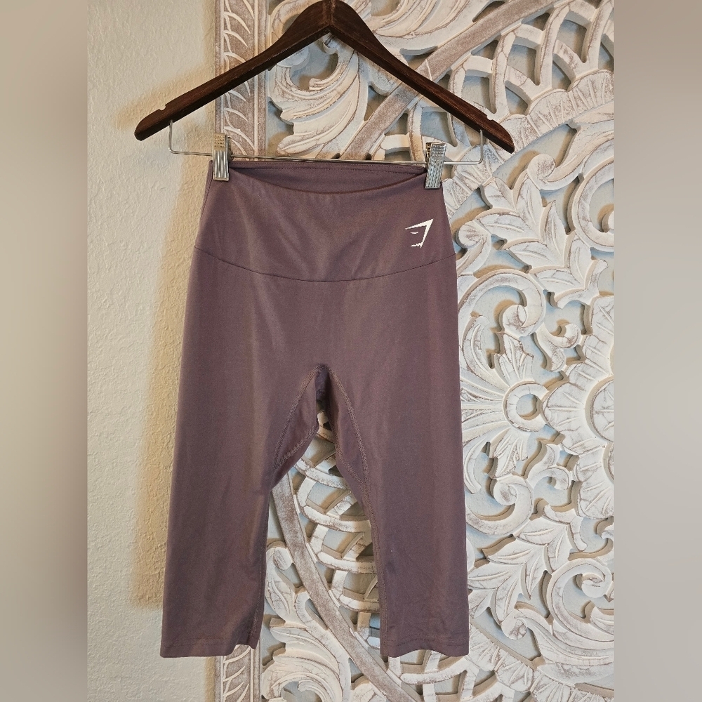 Gymshark Women's Training Everyday Capri Leggings XS High Waisted Taupe Brown